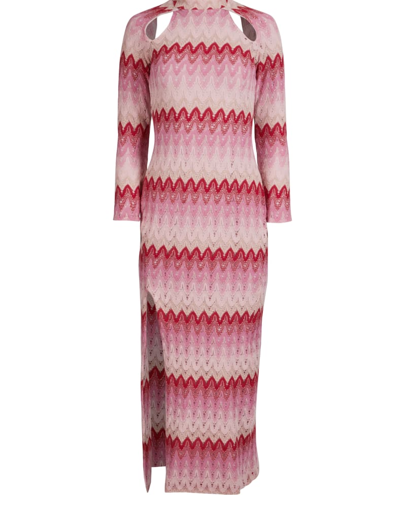Front of a size 2X Barbie® Knit Midi Dress in Pink by Hilary MacMillan. | dia_product_style_image_id:288102